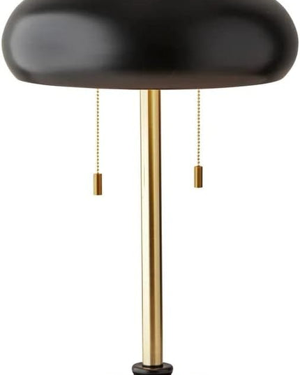 Adesso 1562-21 Cap Table Lamp, 23 in., 2 x 40W Type A (Not Included), Black & Antique Brass, 1 Table Lamps - LeafyLoom