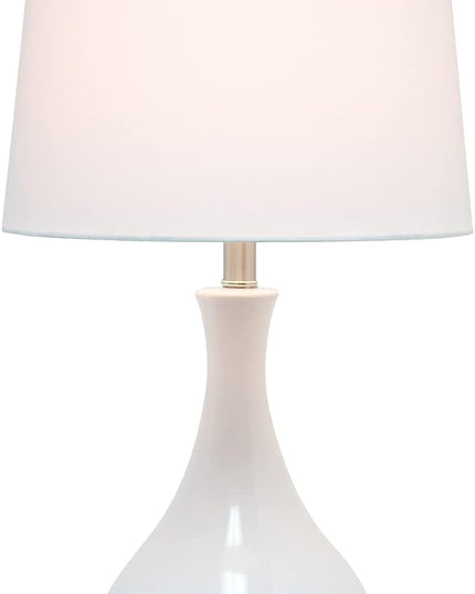 Elegant Designs LT3312-LTB Ceramic Genie Tear Drop Shaped Glossy Table Lamp, Light Blue - LeafyLoom