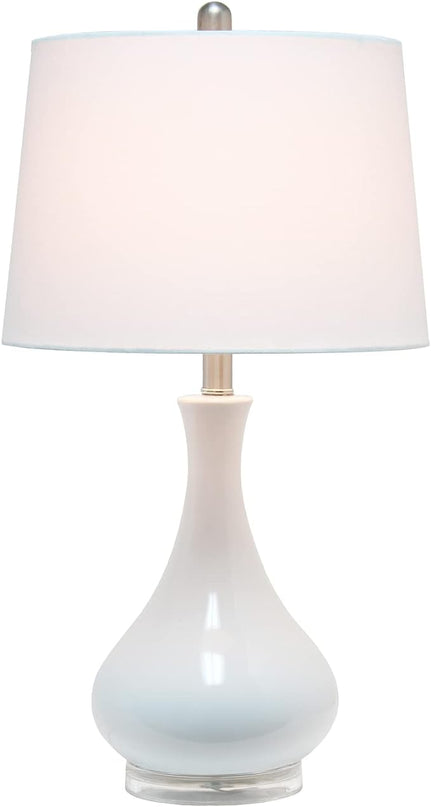 Elegant Designs LT3312-LTB Ceramic Genie Tear Drop Shaped Glossy Table Lamp, Light Blue - LeafyLoom