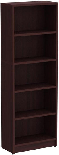5 Shelf Wood Bookcase Freestanding Book Case Adjustable Layers Bookshelf for Home Office Small Narrow Space (Mahogany, 5-Layers,24.4W x 11.6D x 68.9H inch) - LeafyLoom