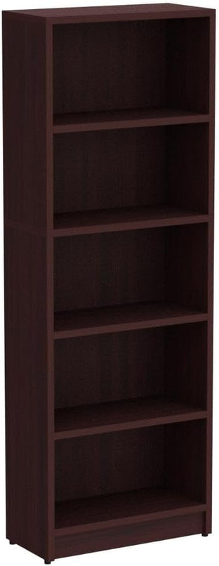 5 Shelf Wood Bookcase Freestanding Book Case Adjustable Layers Bookshelf for Home Office Small Narrow Space (Mahogany, 5-Layers,24.4W x 11.6D x 68.9H inch) - LeafyLoom