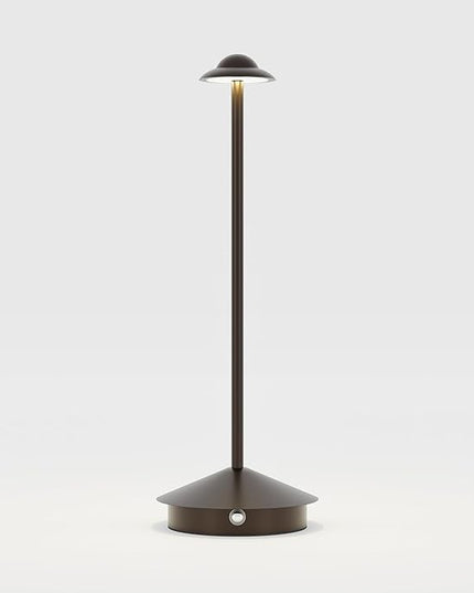 Rechargeable Table Lamp,Cordless Table Lamp,Touch Dimmable Wireless Lamp in Aluminium,5000mAh Battery Desk Lamp for Home/Restaurant/Outside Dining/Dinner/Patio(Brown) - LeafyLoom