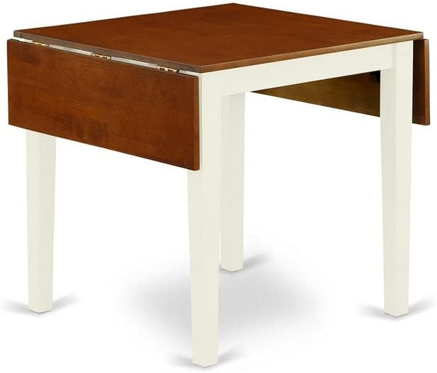 East West Furniture NDNI3-WHI-W Norden 3 Piece Dinette Set for Small Spaces Contains a Rectangle Table with Dropleaf and 2 Kitchen Dining Chairs, 30x48 Inch - LeafyLoom