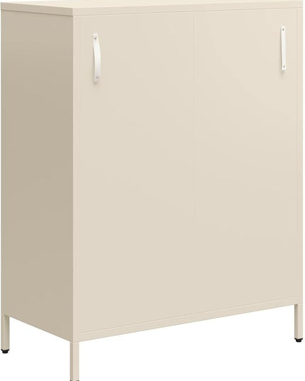Mr. Kate Annie Short Metal 2 Door Cabinet, Parchment - LeafyLoom