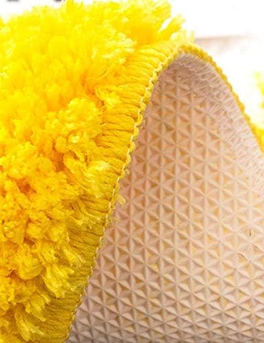 Playtime Cozy Lemon Cute Fruits Half Round Shaped Bedroom Bathroom Doorway Kitchen Floor Rug Carpet Water Absorption Non-slip mat for bath Room (Yellow, 50 * 100CM) - LeafyLoom