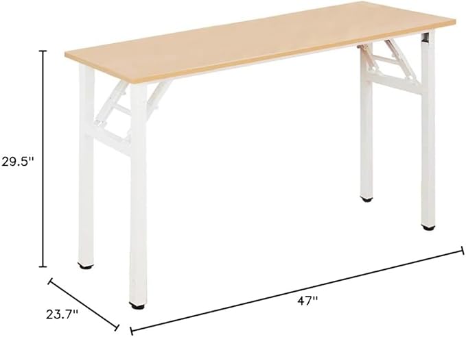 SogesGame 47 inches Computer Desk Folding Table Small Writing Desk Compact Desk Foldable Desk No Install Needed,Teak White,LP-AC5YW-120 - LeafyLoom
