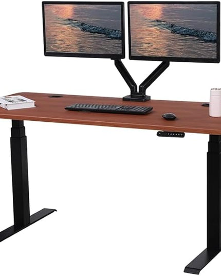 ApexDesk K Series 60" Electric Height Adjustable Standing Desk with LED Memory Controller (Cherry) - LeafyLoom