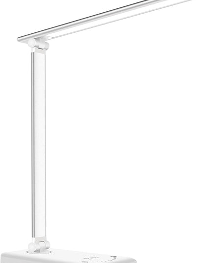 LED Desk Lamp, Eye-Caring Dimmable Table Lamps, Portable Office Lamp with USB Charging Port, 5 Lighting Modes, Timer Function, Touch Sensitive Control for Reading, Study, Working - LeafyLoom