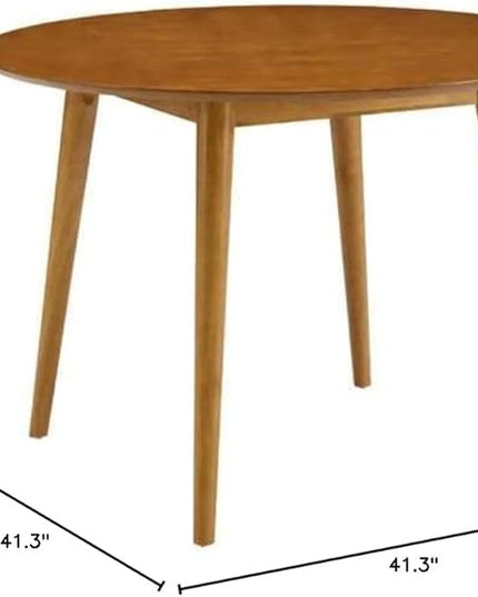 Crosley Furniture Landon Mid-Century Modern Round Wood Dining Table, Acorn - LeafyLoom