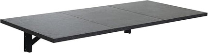 Folding Wall Desk, Wall Desk Fold Down Wall Mounted Desk for Small Space, Floating Desk, Black, 35.4 x 15.8 inch - LeafyLoom