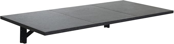 Folding Wall Desk, Wall Desk Fold Down Wall Mounted Desk for Small Space, Floating Desk, Black, 35.4 x 15.8 inch - LeafyLoom