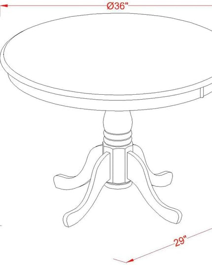 East West Furniture ANVA3-OAK-C 3 Piece Kitchen Table Set for Small Spaces Contains a Round Dining Room Table with Pedestal and 2 Linen Fabric Upholstered Chairs, 36x36 Inch, Oak - LeafyLoom