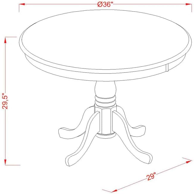 East West Furniture ANVA3-OAK-C 3 Piece Kitchen Table Set for Small Spaces Contains a Round Dining Room Table with Pedestal and 2 Linen Fabric Upholstered Chairs, 36x36 Inch, Oak - LeafyLoom
