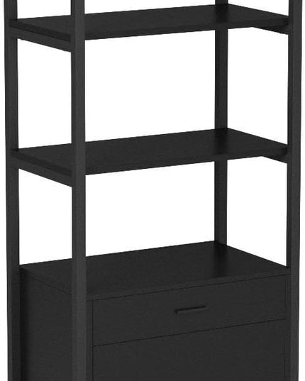Tribesigns Bookcase Bookshelf, 4-Tier Modern File Cabinet with 2 Drawers, Lateral Filing Cabinet accommodate Legal/Letter / A4 Size for Home Office Organizer - LeafyLoom