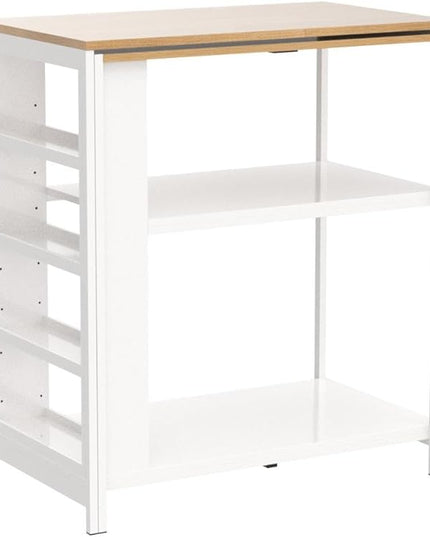 Sauder Miscellaneous Storage Kitchen Island, L: 31.50" x W: 32.88" x H: 36.00", White Finish - LeafyLoom