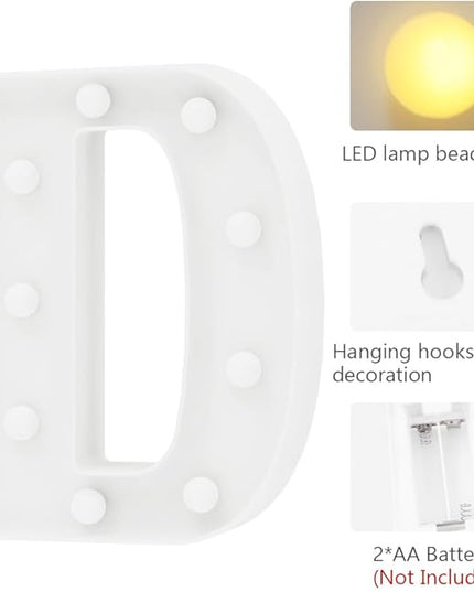 Light Up Letters Birthday Decorations for Women Marquee Letters for Wall Decor Alphabet Letters D Outdoor Christmas Decorations Room Decorations Centerpiece Table Decorations Locker Decorations - LeafyLoom