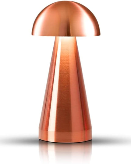 Cordless Metal Desk Lamp, Touch Sensor Control LED Table Lamp,3 Color Stepless Dimmable Battery Powered Lamp (Rose Gold) - LeafyLoom