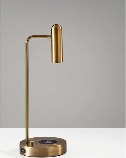 Adesso 3162-21 Kaye LED Desk Lamp Wireless Charging, 7W LED, 5W QI, USB Port, Indoor Lighting Lamps - LeafyLoom