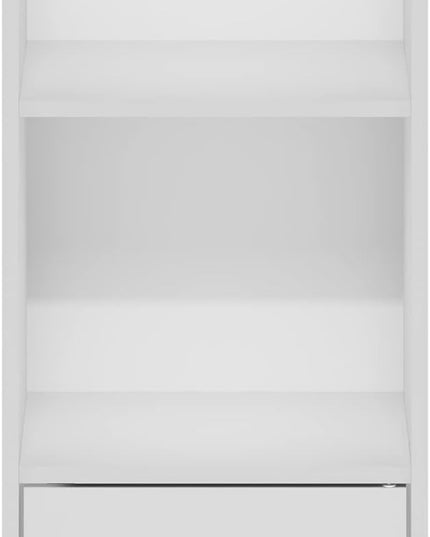 Furinno Luder Shelf Bookcase with 1 Door Storage Cabinet, White - LeafyLoom