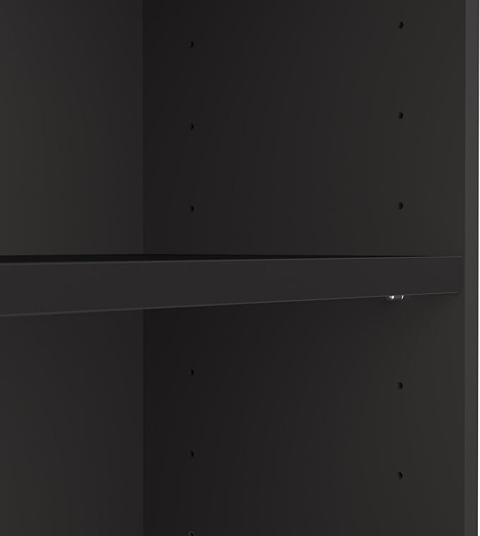 Bush Furniture Universal Small 2 Shelf Bookcase in Black - Set of 2, Matching Storage and Display Bookshelves for Home Office or Living Room Organization - LeafyLoom