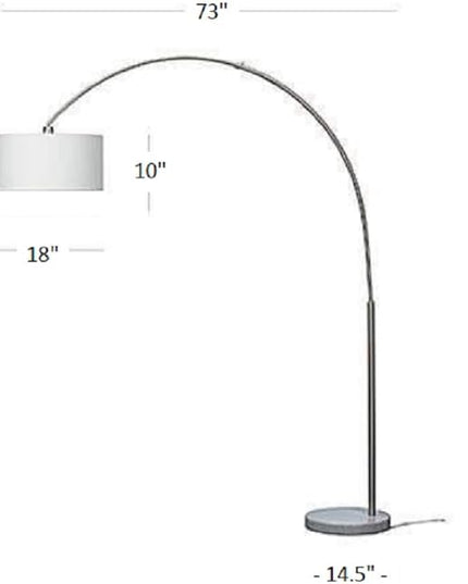 Modern 81" Arc Tall Living Room-Stand Up Arching Drum Shade Large Floor Lamp for Dinning/Bedrooms-Corner Lamp for Office Lighting - LeafyLoom