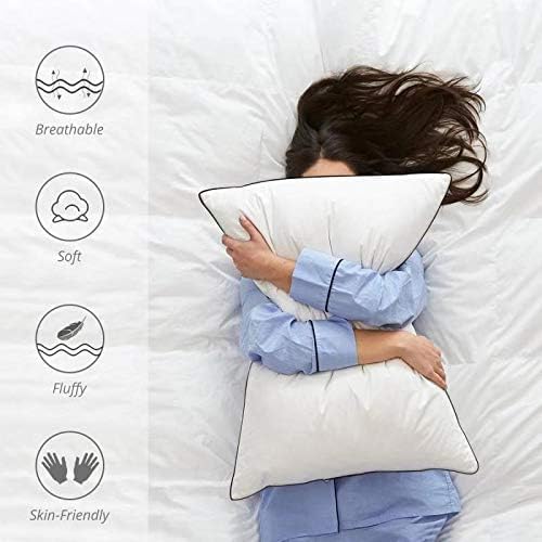 JOLLYVOGUE Bed Pillows Standard Size Set of 2, Cooling and Supportive Full Pillow 2 Pack for Side and Back Sleepers, Down Alternative Hotel Collection Sleeping Pillows, 26x20 Inches - LeafyLoom