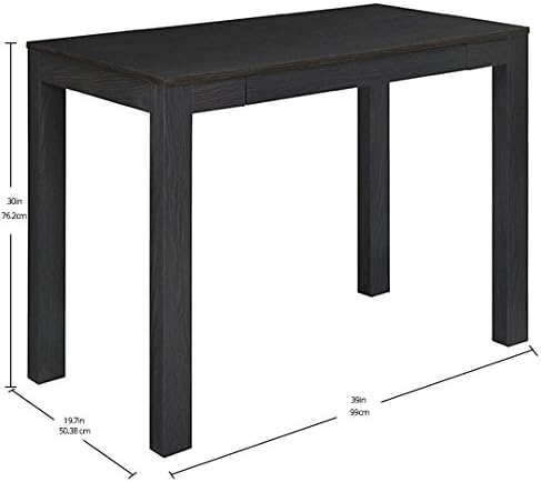 Ameriwood Home Parsons Computer Desk with Drawer, Espresso - LeafyLoom