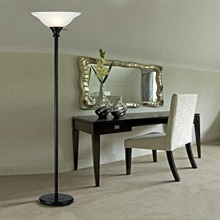 Cal Lighting BO-213-BK Floor Lamp with Smokey Glass Shades, Black Finish 13 x 13 x 70 - LeafyLoom