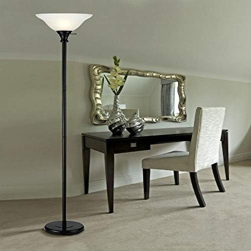 Cal Lighting BO-213-BK Floor Lamp with Smokey Glass Shades, Black Finish 13 x 13 x 70 - LeafyLoom