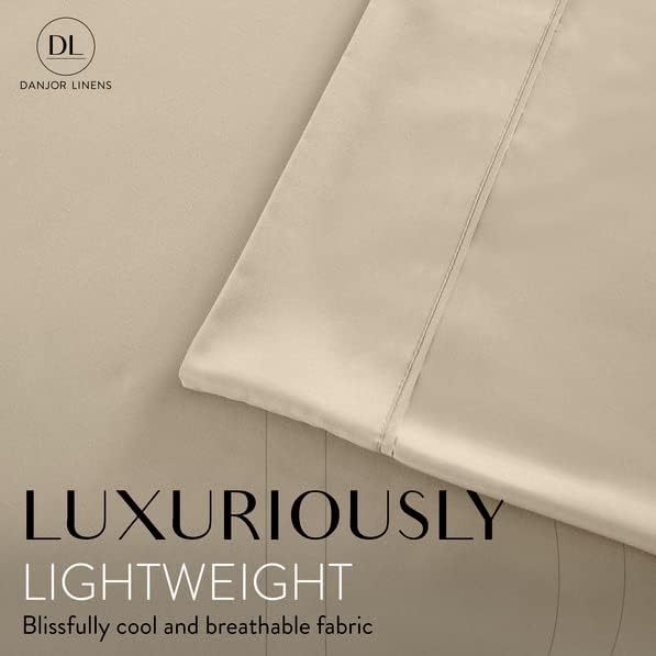 Danjor Linens King Size Sheets Set - 6 Piece Set Including 4 Pillowcases - Deep Pockets - Breathable, Soft Bed Sheets - Wrinkle Free - Machine Washable - Taupe King Bed Sheets - 6 pc - LeafyLoom