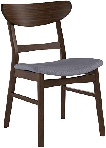 Christopher Knight Home Idalia Dining Chairs, 2-Pcs Set, Dark Grey / Walnut Finish - LeafyLoom