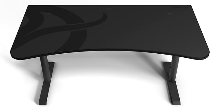 Arozzi Arena Ultrawide Curved Gaming and Office Desk with Full Surface Water Resistant Desk Mat with 3 Custom Monitor Mount Cut Outs and Under The Desk Cable Management Netting - Gunmetal - LeafyLoom