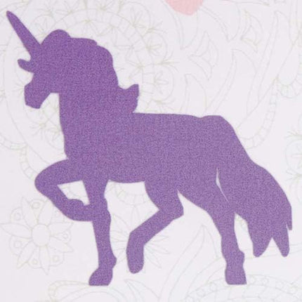 Amazon Basics Kid's Easy Care Microfiber Bed-in-a-Bag 7-Piece Bedding Set, Full/Queen, Purple Unicorns, Solid & Printed - LeafyLoom