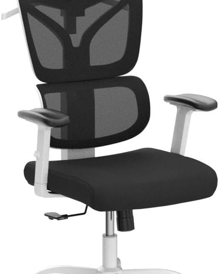 Office Chair Ergonomic Desk Chair, High Back Gaming Chair, Big and Tall Reclining chair Comfy Home Office Desk Chair Lumbar Support Breathable Mesh Computer Chair Adjustable Armrests (White) - LeafyLoom