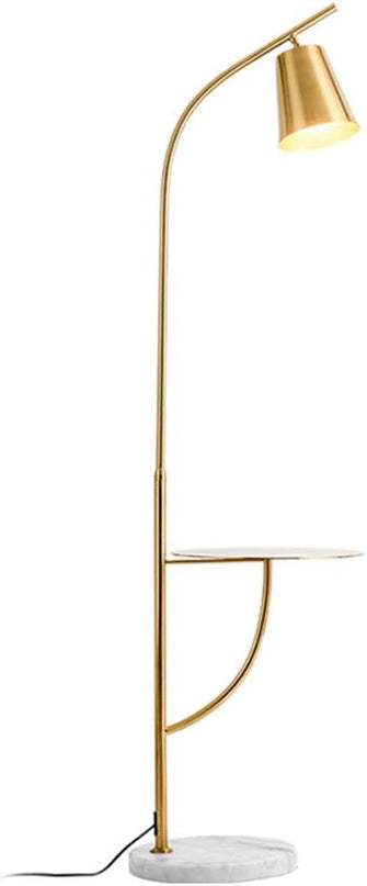 Hsyile Lighting KU300214 Creative Bedroom & Living Room Floor Lamp with a Table,Office and Reading Light - E26 Bulb - Brushed Antique Brass Finish - LeafyLoom