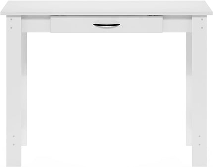 Furinno Jaya Writing Desk with Drawer, White - LeafyLoom