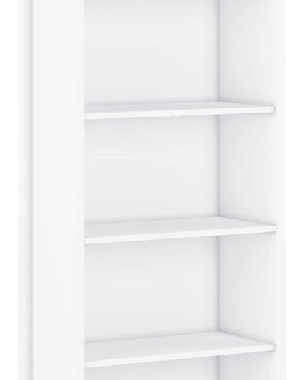 SIMPLIHOME Amherst SOLID WOOD 30 Inch Transitional 5 Shelf Bookcase in White, For the Living Room, Study Room and Office - LeafyLoom