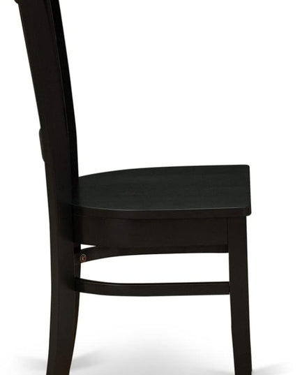 East West Furniture Vancouver Dining Room Slat Back Wood Seat Chairs, Set of 2, Oak - LeafyLoom