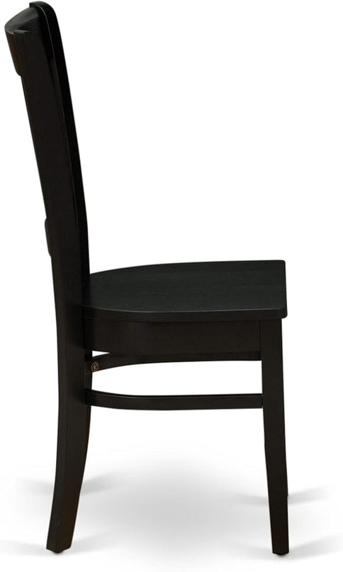 East West Furniture Vancouver Dining Room Slat Back Wood Seat Chairs, Set of 2, Oak - LeafyLoom