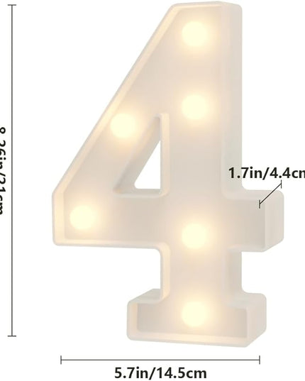 Marquee Number Light Up Number 4 Christmas Decorations Outdoor 40th Birthday Decorations Women 40th Birthday Decorations for Men Baby Shower Decorations for Girl Engagement Party Decorations for Woman - LeafyLoom