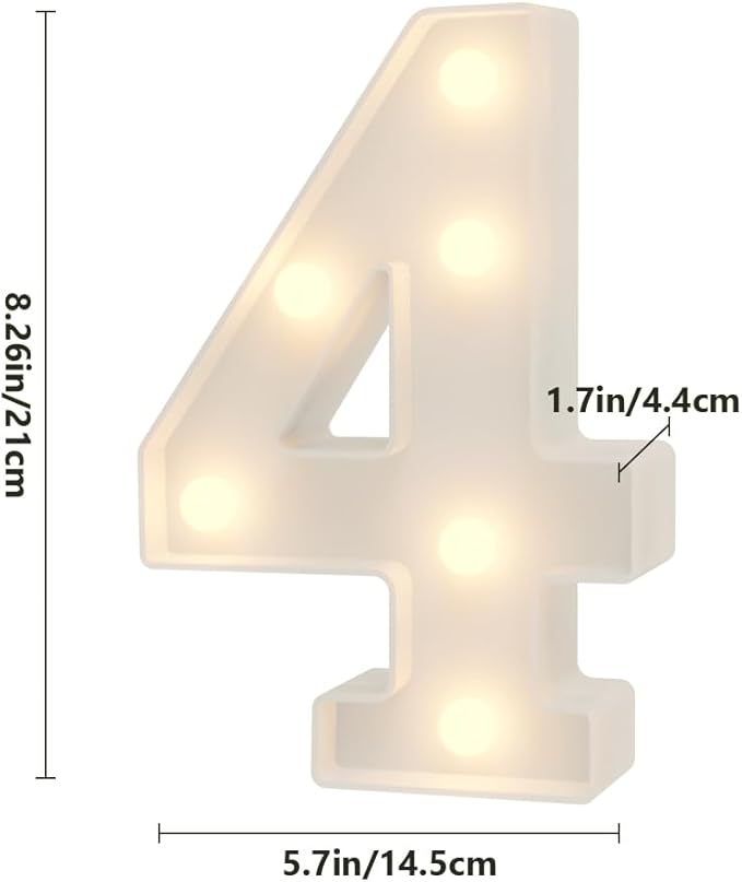 Marquee Number Light Up Number 4 Christmas Decorations Outdoor 40th Birthday Decorations Women 40th Birthday Decorations for Men Baby Shower Decorations for Girl Engagement Party Decorations for Woman - LeafyLoom