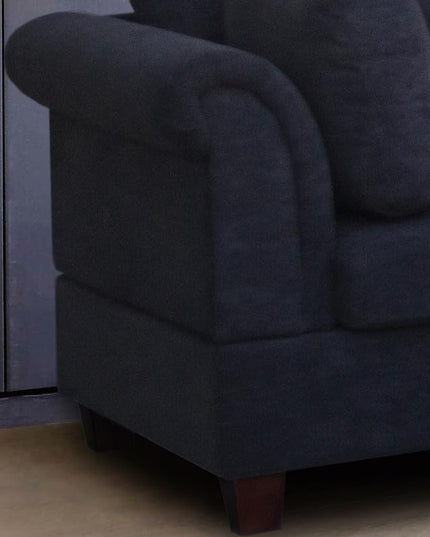 LOVMOR 103.5'' L-Shape Sectional Sofa with Right Facing Chaise, Storage Ottoman, and 2 Accent Pillows, for Living Room, Home Furniture, Apartment, Dorm, Black, 103.5 Inch - LeafyLoom