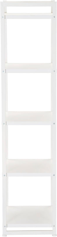 Household Essentials Jamestown Narrow 5 Shelf Open Storage Bookshelf Scandinavian White and White Metal - LeafyLoom