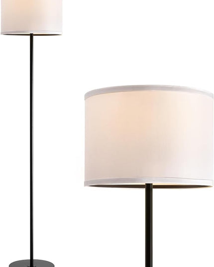 Oneach 61" Farmhouse Industrial Floor Lamp for Living Room Standing Floor Lamp Rustic Floor Lamps for Living Room Bedroom Tall Lamps with Rotary Switch for Bedroom with White Linen Lamp Shade - LeafyLoom