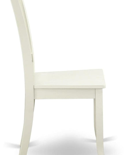 East West Furniture DAC-LWH-W Danbury Kitchen Dining Chairs - Slat Back Wooden Seat Chairs, Set of 2, Linen White - LeafyLoom