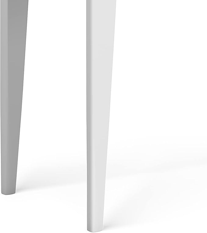 SIMPLIHOME Harper SOLID HARDWOOD 54 Inch Wide Mid Century Modern Console Sofa Table in White, For the Living Room, Entryway and Bedroom - LeafyLoom
