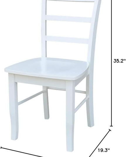 International Concepts Set of Two Madrid Ladderback Dining Chairs, White - LeafyLoom