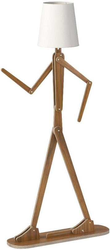 Cool Tall Floor Lamp Decorative Reading Standing Wood Swing Arm Wood Lighting for Corner Kids Boys Girls Bedroom Living Room Home Improvement Office Farmhouse - with LED Bulb (Walnut) - LeafyLoom