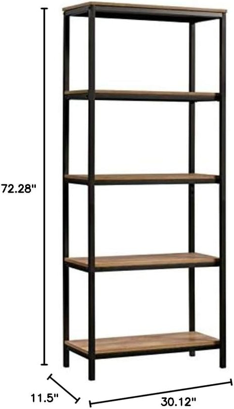 Sauder North Avenue Tall 4-Shelf Bookcase/ Book shelf, Sindoori Mango finish - LeafyLoom
