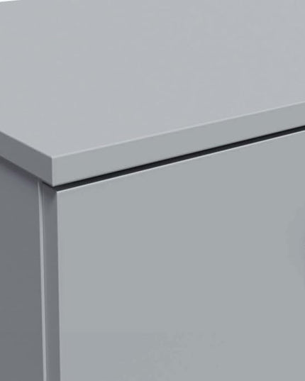 Madesa Computer Desk with 3 Drawers, 1 Door and 1 Storage Shelf, Wood Writing Home Office Workstation, Office Desk with Drawers - 30” H x 18” D x 53” W - Grey - LeafyLoom